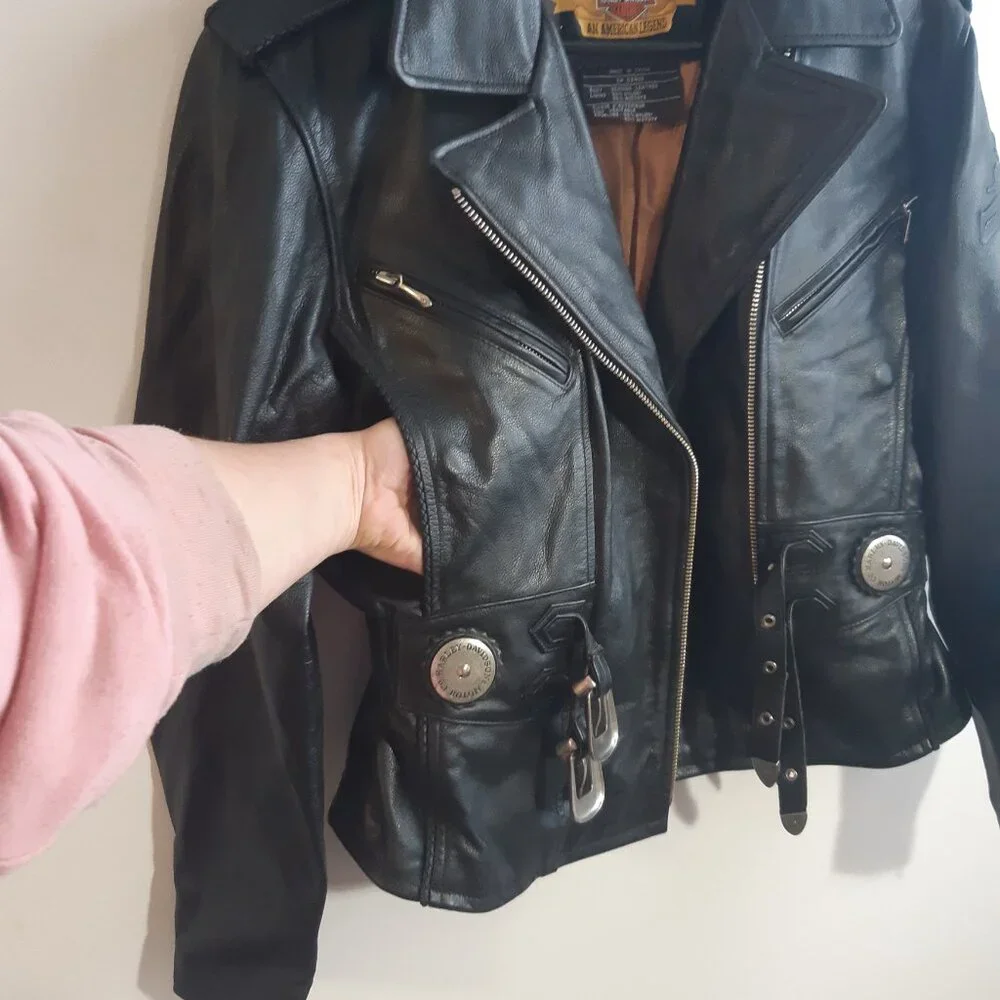 Harley-Davidson "An American Legend"-Authentic Vest Genuine Leather Women Medium - Picture 13 of 17
